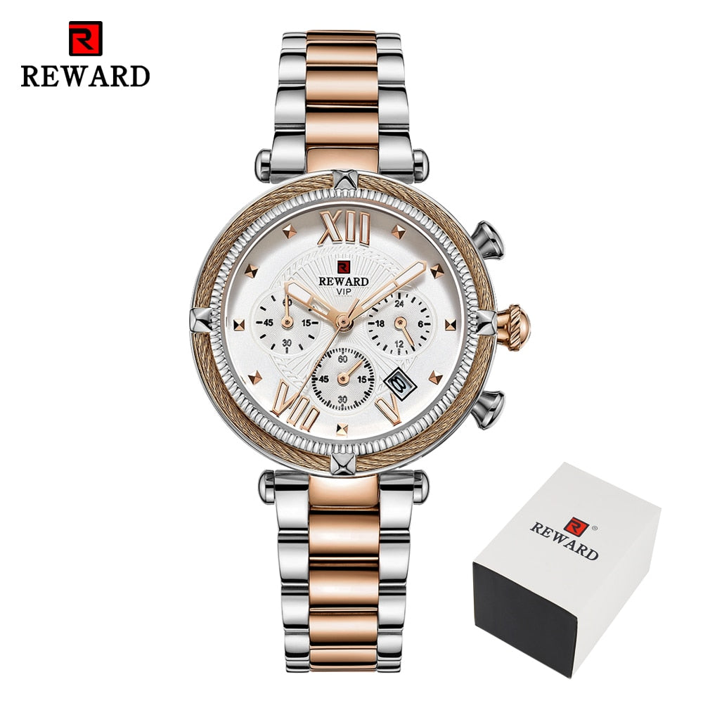 REWARD Luxury Fashion Women Watches Waterproof Casual Quartz Ladys Watch for Woman Dress Ladies Wristwatches Relogio Feminino