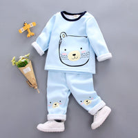 Kids Pajama Sets 1- 3Y Baby Girl Cotton Pajamas Winter Warm Underwear Thermal Clothes Thicken Children Clothing Girls Clothes