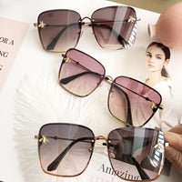 FENCHI Bee Sunglasses For Women Zonnebril Dames Female Oversized Eyeglasses Square Eyewear Lunette Soleil Femme Oculos Feminino