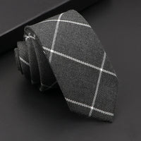 Mens Classic Cotton Ties High Quality Handmade Skinny 6CM Neck Tie Plaid Solid Color Striped Narrow Business Shirt Accessories