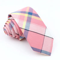 Fashion Plaid Tie For Men Women Colorful Skinny Cotton Necktie For Wedding Bussiness Casual Man's Neckties Suits Flower Cravat