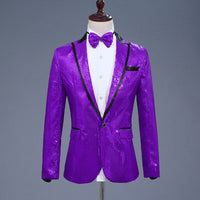 Pink Sequin One Button Dress Blazers 2022 Brand New Nightclub Prom Men Suit Jacket Wedding Stage Singer Costume (Bowtie Include)