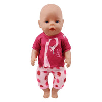 2 Pcs/Set Cute Pajamas Doll Accessories Clothes Dress For 18 Inch Girl Doll & 43 cm New Born Baby Doll,Our Generation,gifts