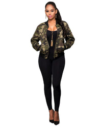 Fashion Women Long Sleeve Jacket Camouflage Coat Zipper Up Bomber Jackets Female Tops Outwear Women Casual Streetwear Jacket