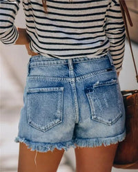 2020 Hot sale summer women's ripped jeans shorts fashion casual slim denim shorts office ladies shorts clothing S-2XL