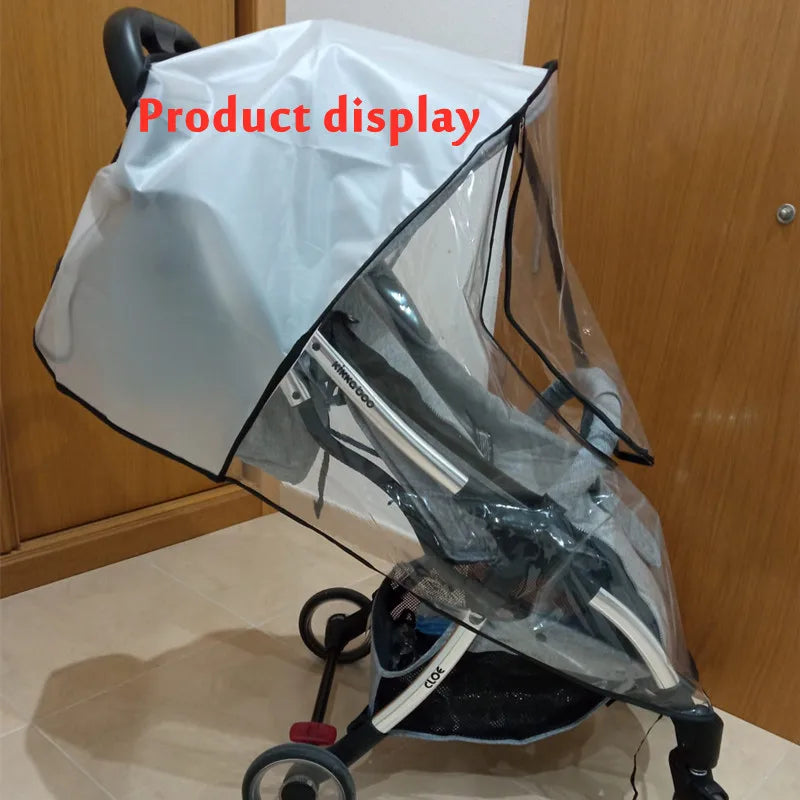 EVA Baby Stroller Accessories Waterproof Rain Cover Transparent Wind Dust Shield Zipper Open For Pushchairs Raincoat