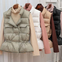 2022 New Autumn Winter Women Ultra Light Down Vest White Duck Down Jacket Short Down Coat Parka Ladies Sleeveless Waistcoat