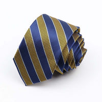 Fashion 6cm Narrow Polyester Necktie For Men Business Meeting Formal Jacquard Striped Plaid Skinny Tie Daily Wear Cravat Gift