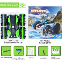 360 Rotate Rc Cars Remote Control Stunt Car 2 Sides Waterproof Driving On Water And Land Amphibious Electric Toys For Children