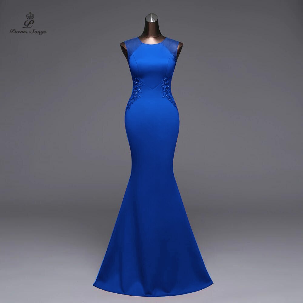 Poems Songs New Simple Mermaid  Evening Dress prom gowns Formal Party dress vestido de festa Elegant Vintage robe longue