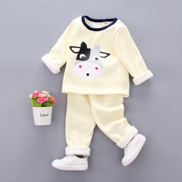 Kids Pajama Sets 1- 3Y Baby Girl Cotton Pajamas Winter Warm Underwear Thermal Clothes Thicken Children Clothing Girls Clothes