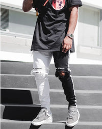 2024 Spring Autumn Winter Custom Fashion  Elasticity Top Grade Stylish Pant Skinny  Ripped Denim Men Jeans