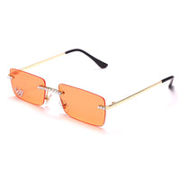 Rimless Diamond Sunglasses Women 2021 Rectangle Steampunk Sun Glasses Crystal Vintage Rhinestone Glasses Eyewear UV400 Oculos