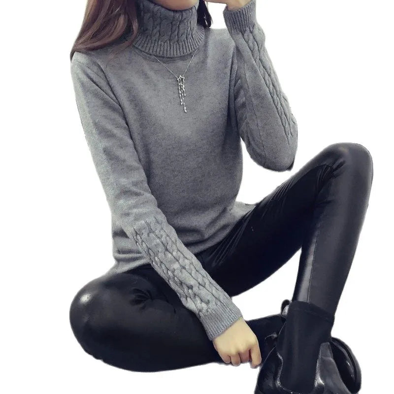 Hot Autumn Winter Women Sweaters and Pullovers Fashion turtleneck Sweater Women twisted thickening slim pullover sweater