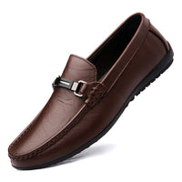 Loafers Men Casual Leather Shoes Slip On Spring Summer Black Brown Fashion Italian Trendy Luxury Designer Brand Loafer