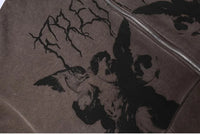 Hip Hop Streetwear kadınlar Hoodies Hoodies melek koyu baskı fermuarlı ceket ceket Harajuku Y2K kapşonlu üst giysi erkekler kadınlar Punk dış giyim