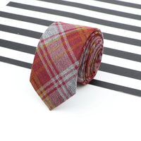 Men's  Business Diamond Check Tie Artificial Wool Cotton Dark Color Tie Striped Black Grey Necktie For Daily Accessory Paty Gift
