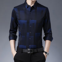 New Original Men Shirts Silk Cotton Spring Autumn Long Sleeve Shirt