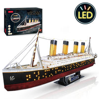 CubicFun 3D Puzzles Ship from PL/US/RU LED Flying Dutchman Pirate Ship Model Queen Anne Revenge Sailboat Titanic Ship Jigsaw