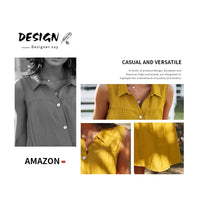 Turn-Down Collar Office Lady Cotton Shirt Dress Single-Breasted Sleeveless Summer Dress Women Loose Casual A-Line Spring Vestido