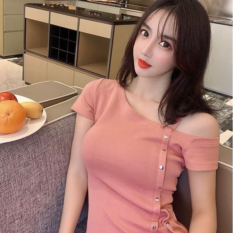 Dress Women Sexy Irregular Thin Summer Hot Chic A-line Womens Fashion Ulzzang Elegant Trendy Simple Ins Mini Off-shoulder Casual