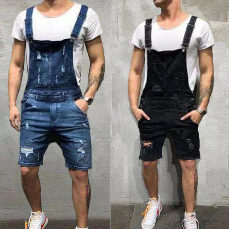 2020 Popular Men'S Ripped Jeans Jumpsuits Hi Street Distressed Denim Bib Overalls For Man'S Jeans Suspender Pants Male Rompers