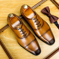 Green Men Dress Shoes Brand Italian Luxury Genuine Leather Lace Up Brown Black Wedding Business Formal Shoes Men Oxfords Shoes