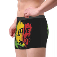 One Love Music Reggae Rasta Flag Underpants Breathbale Panties Man Underwear Comfortable Shorts Boxer Briefs