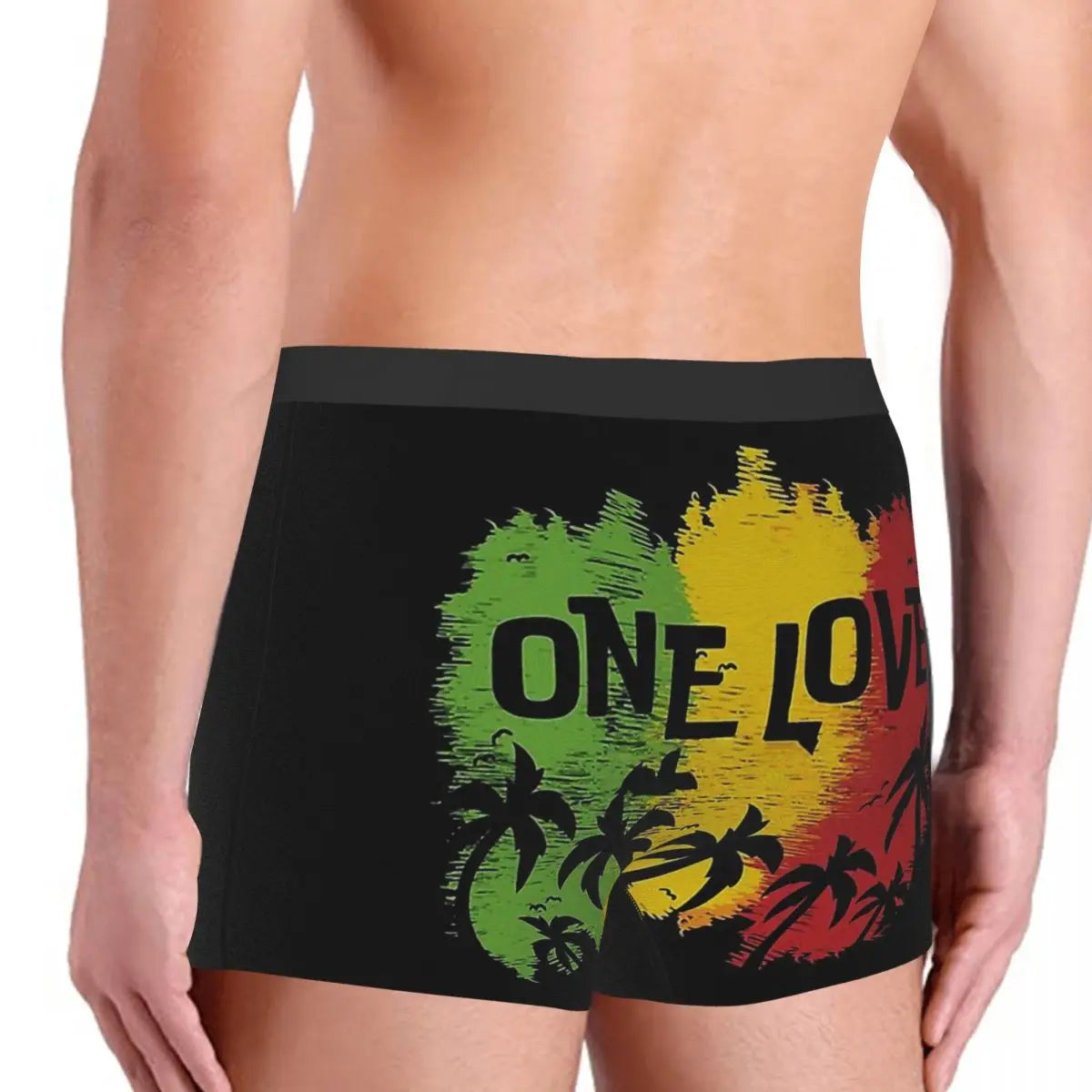 One Love Music Reggae Rasta Flag Underpants Breathbale Panties Man Underwear Comfortable Shorts Boxer Briefs