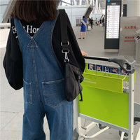 Jeans Bib Pants Women's Crotch Convenient Pants Double-headed Invisible Zipper Large Version Loose Slim Sex Pants Wide Leg Pants