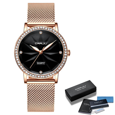 CRRJU Watches for Women Fashion Luxury Diamond Watch Ladies Dress Flower Quartz Waterproof Gift Wristwatch relogio feminino