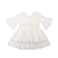 Pudcoco Flower Girl Lace Dress 2022 New Arrival Toddler Kid Baby Girl Pageant Party Wedding Dreses