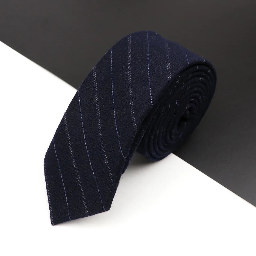 High Quality Classical Color Black Grey Skinny 100% Wool Tie Men Necktie For Business Meeting Fashion Shirt Dress Accessories