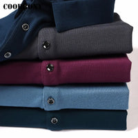 COODRONY Brand Spring Autumn New Arrivals High Quality Pure Color Business Casual Long Sleeve Polo-Shirt Men Clothing Tops C5050