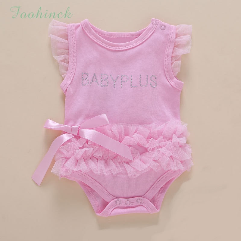 Hot Newborn Baby Dress Summer Baby Bodysuits 0-2 Years Cotton Kids Baby Girl with Long Sleeve Baby Bodysuit Infant Jumpsuit