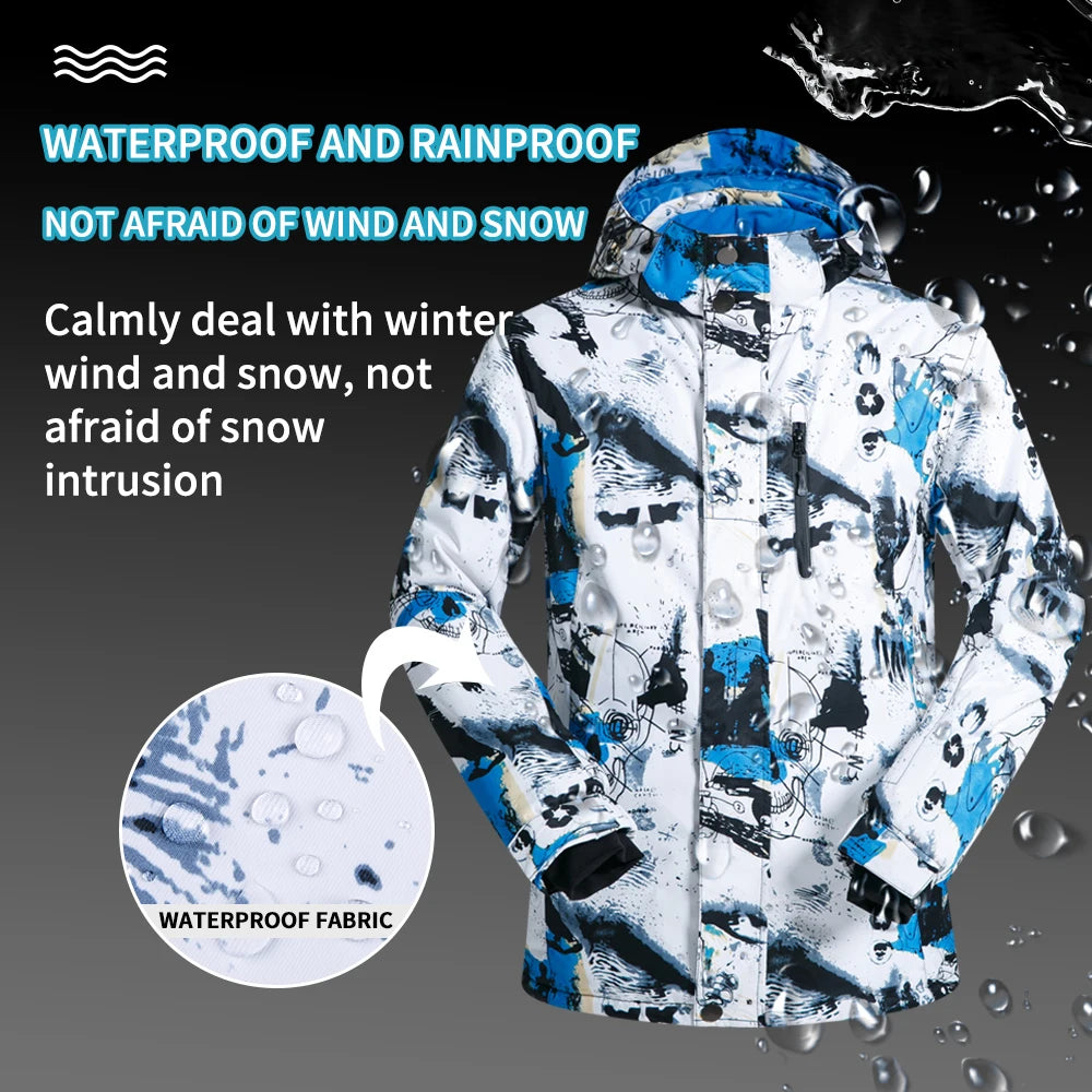 2023New Men Ski Jacket Ski Pants Winter Warm Windproof Waterproof Outdoor Sports Snowboarding Brands Ski Coat Trousers Ski Suit