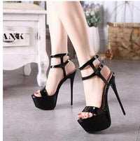 Sexy Ankle Strap Heels Platform Sandals Party Shoes For Women Wedding Pumps 16cm High Heels