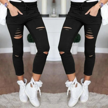 2023 New Ripped Jeans for Women Women Big Size Ripped Trousers Stretch Pencil Pants Leggings Women Jeans High Quality