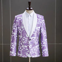 Men's Velvet Sequin Slim Suit Jacket Banquet Dress Wedding Performance Clothes 1 Piece Adults Knitted Mens Suits Plus Size Men's