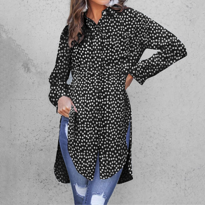 Celmia Women Blouses Fashion Leopard Printed Shirts 2023 Summer Long Sleeve Tunic Tops Casual Loose Buttons Office Lady Blusas