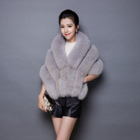 Women Faux Fox Fur Mink Cloak Luxury Winter Vests Wedding Dress Shawl Furry Cape Vest Female Waistcoat Short Sleeveles Fur Coat