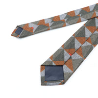 Men's  Business Diamond Check Tie Artificial Wool Cotton Dark Color Tie Striped Black Grey Necktie For Daily Accessory Paty Gift