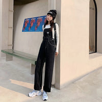 Jeans Bib Pants Women's Crotch Convenient Pants Double-headed Invisible Zipper Large Version Loose Slim Sex Pants Wide Leg Pants