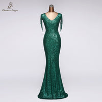 Elegant Sequin Evening dresses party dresses robe de soiree vestidos evening gowns vestido longo festa vintage dress