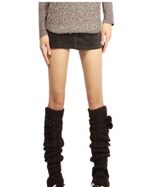 65cm Women's Long Leg Warmers Thickened Over Knee Warm Boot Cover Lolita Knitted Crochet Socks Boot Cuffs Pile Socks Party Dance