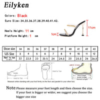 Eilyken Summer PVC Transparent Square Toe  High Heels Women Slippers Designer Chain Decoration Ladies Shoes Stiletto Sandals