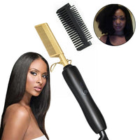 Hair Straightener Electric Straightening Comb Hot Heating Hair Styler Curler Hair Iron Straight Corrugation Comb Comb Curli E6D1