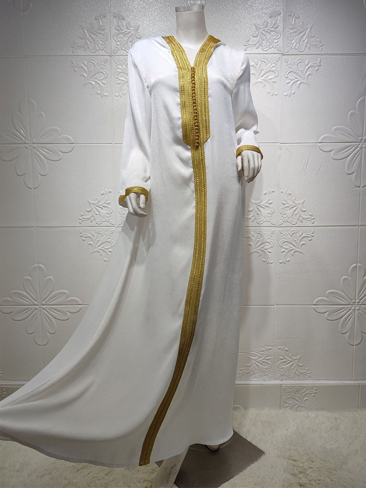 Siskakia Dubai Arabic Muslim Abaya Dress for Women Fall 2020 Champagne Moroccan Kaftan Hooded Robe Turkish Islamic Jalabiya