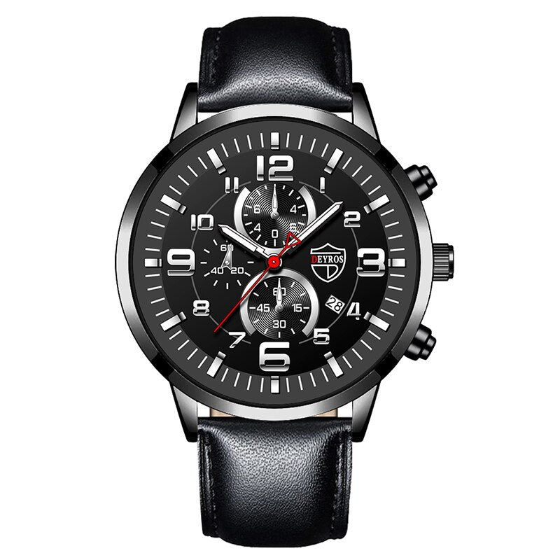 Luxury Fashion Men Quartz Wristwatch Mens Business Leather Watches Calendar Date Luminous Casual Bracelet Clock reloj hombre