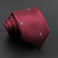 Novelty Men's Tie Floral Feather Elk Geometric Patten Red Blue Neckties Leisure Business Daily Wear Cravat Wedding Party Gift